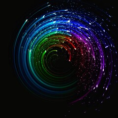 カラフルな光が渦巻く抽象的な背景