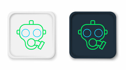 Line Gas mask icon isolated on white background. Respirator sign. Colorful outline concept. Vector