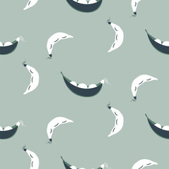 Sweet pea off green seamless vector pattern