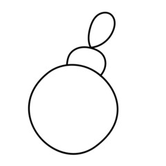 christmas tree toy ball outline doodle clip art vector