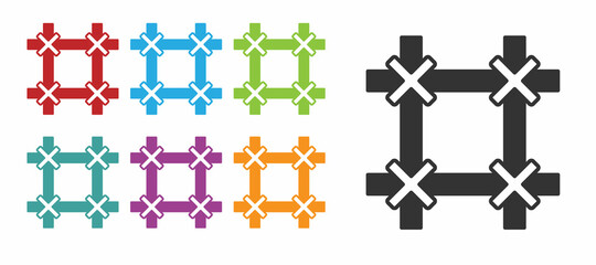 Black Prison window icon isolated on white background. Set icons colorful. Vector