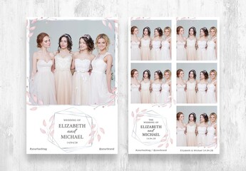 Modern Pink Wedding Photo Booth Layout with Simple Minimal Style