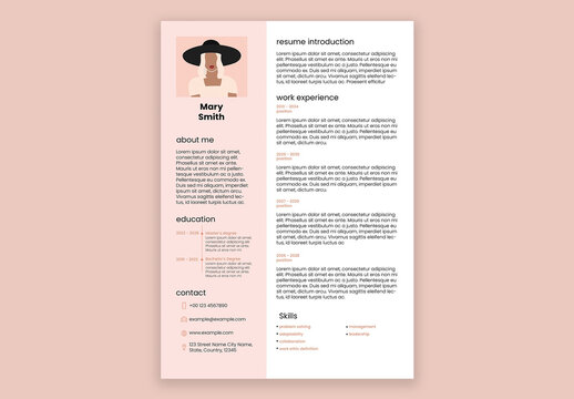 Feminine CV Editable Layout