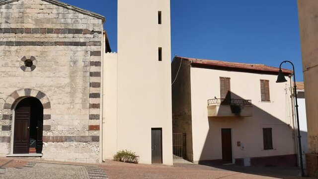 ancient Sardinian village, city of bulzi, northern Sardinia, with alleys