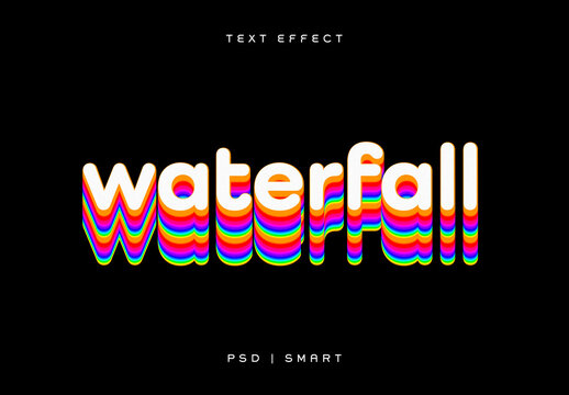 Waterfall Text Effect Mockup