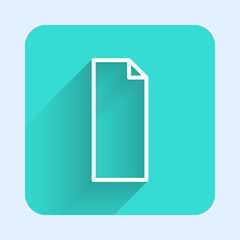 White line Grip tape on a skateboard icon isolated with long shadow background. Green square button. Vector