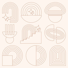 Collection Of Geometric Line Abstract Shapes