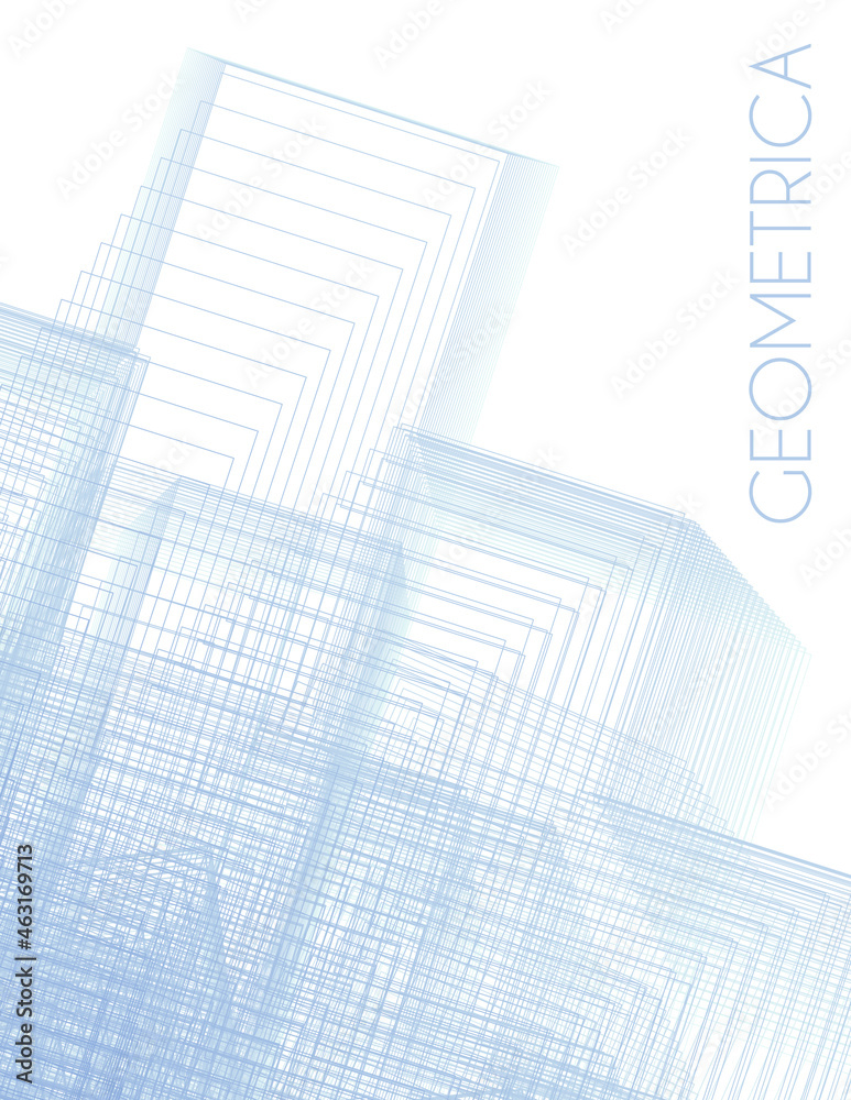 Poster Thin lines geometric design. Vertical vector pattern