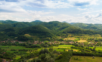 Fototapeta na wymiar Aerial view of Apuseni mountains, Romania