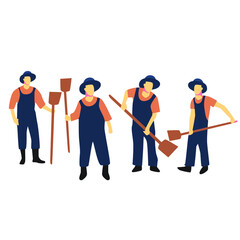 Obraz premium farmer flat illustration