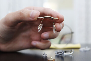 Details for glasses. pad bridge  for medical eyeglasses. Minor repairs