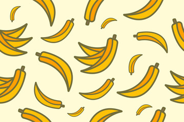 pattern, summer, banana, seamless, wallpaper, tropical, background, illustration, yellow, design, vector, graphic, organic, nature, food, healthy, fruit, sweet, tasty, fresh, color, vegetarian, decora