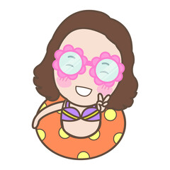 Cartoon cute character. Vector illustration