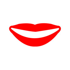 Cartoon mouth. Beautiful woman. Vector illustration