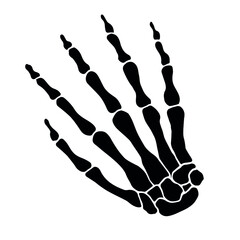 Vector hand drawn doodle sketch black skeleton hand isolated on white background