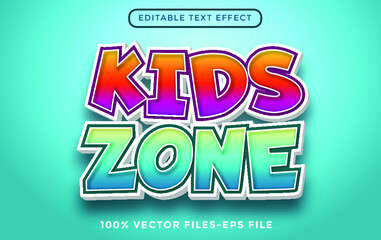 kids zone editable text effect cartoon premium vectors