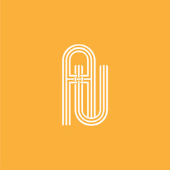 AU MONOGRAM INITIALS DESIGN