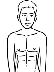 Fototapeta premium black and white cute man cartoon for coloring