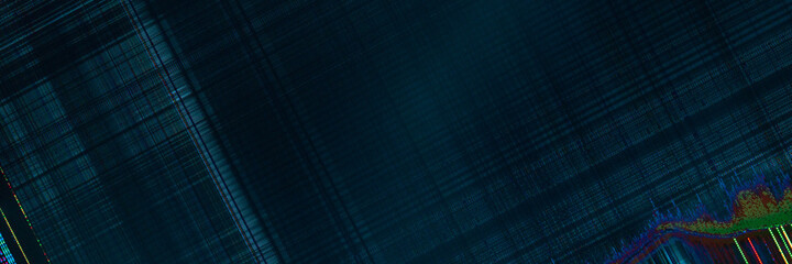 dark abstract digital background: damaged screen matrix with interference of monitor and camera matrices