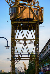 Fototapeta na wymiar cranes in the port