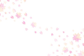 美しい水彩の桜の背景イラスト2
