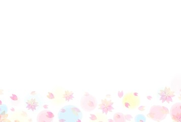 Fototapeta na wymiar 美しい水彩の桜の背景イラスト3
