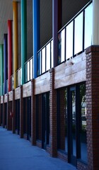 facade with colorful column 