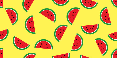 Watermelon illustration background. Seamless pattern.Vector. スイカのパターン　背景素材
