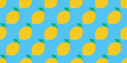 Lemon illustration background. Seamless pattern.Vector. レモンのパターン　背景素材