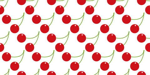 Cherry illustration background. Seamless pattern.Vector. さくらんぼのパターン　背景素材