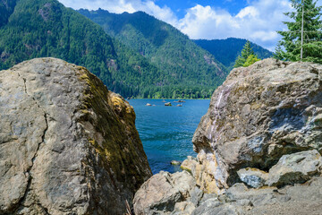 Rocks between the rocks at Lake Cushman Washington