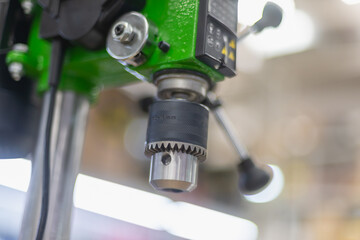 Drilling machine in a hardware store.