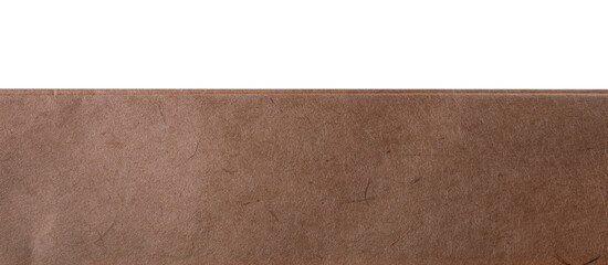 Kraft paper bag on white background, closeup