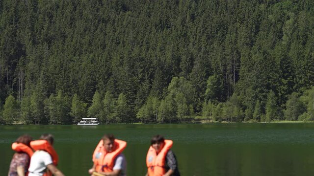 Boaters on Lake Saint Anne