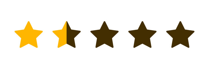 One And A Half Star Rating Illustration Vector