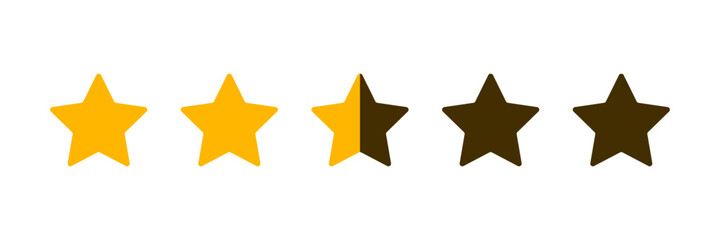 Two And A Half Star Rating Illustration Vector