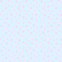 桜吹雪　水色背景