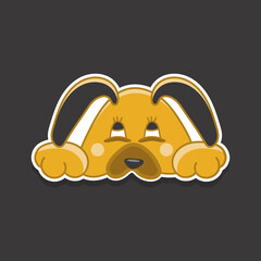 illustration of sad dog vector image