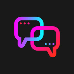 Fototapeta premium Two connected comment bubbles. Conversation, communication symbol