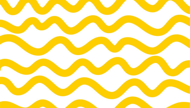 Pasta yellow background. Spagetty hand drawn banner. Vector pattern