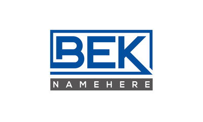 BEK creative three letters logo