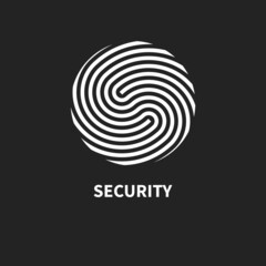 Security icon. Security round logo. Identification symbol, sign