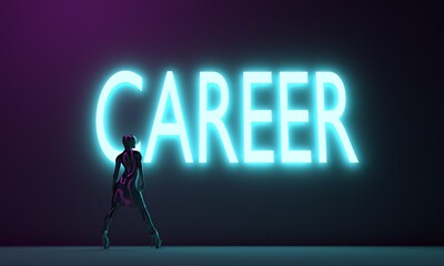 Fototapeta premium Business concept of employment. Woman and career word