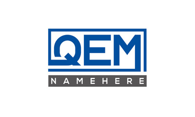 QEM creative three letters logo	