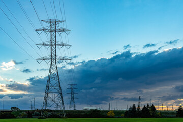 High voltage power lines in Burlington,  Ontario,  Canada