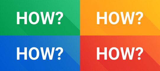 How text with question mark icon on color background.