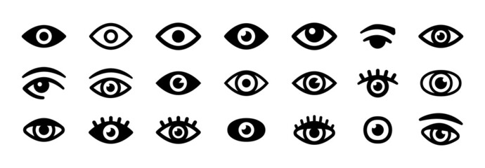 Fototapeta Eye icon set. Eyesight symbol. Simple eye collection. obraz