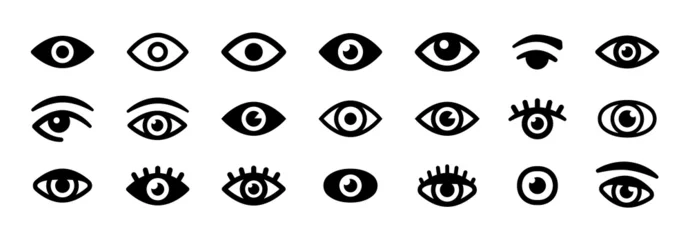 Foto op Canvas Eye icon set. Eyesight symbol. Simple eye collection. © Icons-Studio