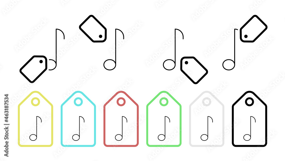 Poster note vector icon in tag set illustration for ui and ux, website or mobile application