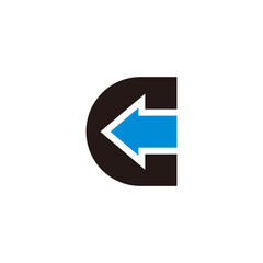 letter c arrow motion enter direction logo vector